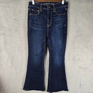 American Eagle Jeans Womens Size 2 Super High Rise Flare Wide Leg Super Stretch